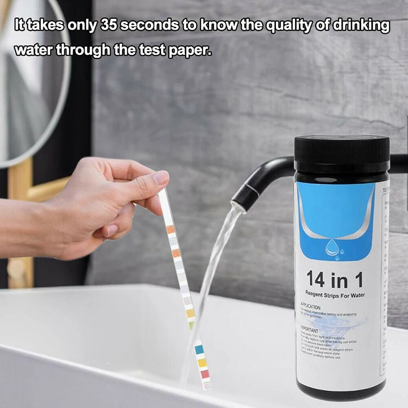 14-In-1 Drinking Water Test Kit Swimming Pool Spa Water Quality Test For Faucets Well Water Test Strips 50pcs
