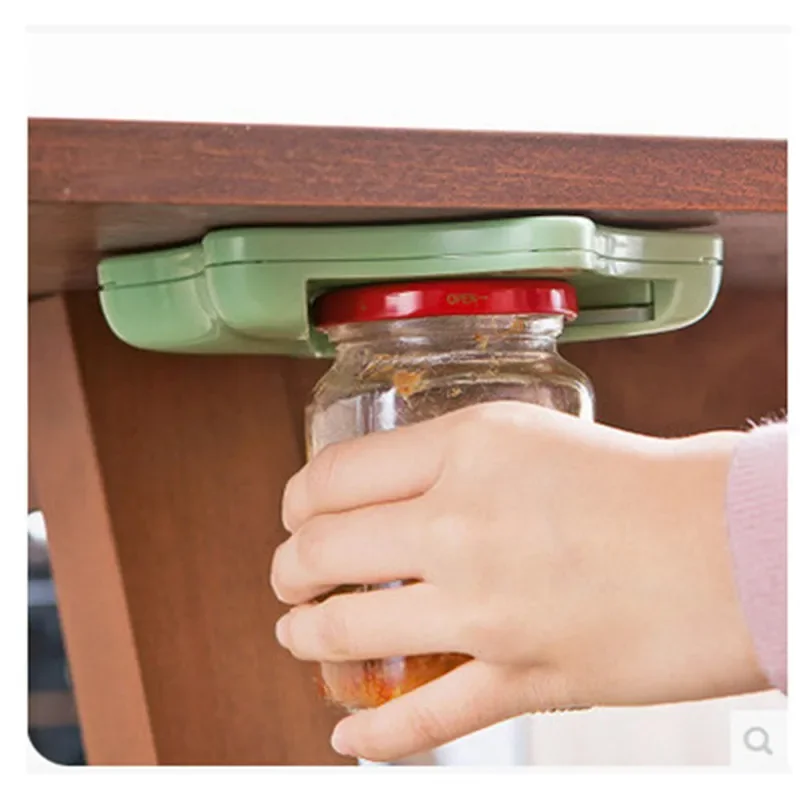 Can Opener Creative Jar Bottle Top Lid Remover Under Cabinet Self-adhesive