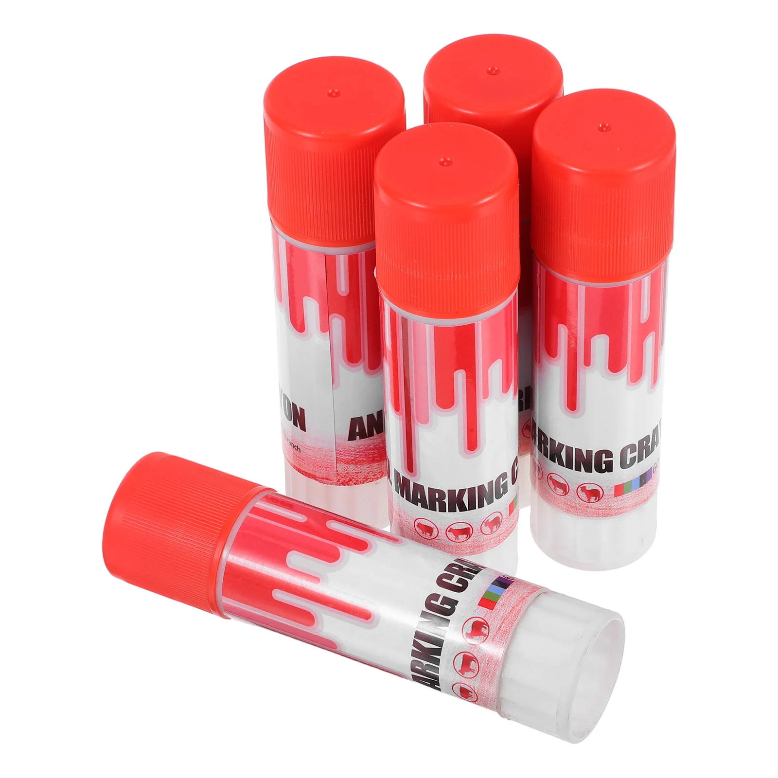 5 Pcs Livestock Ear Tags Marking Stick Animal Identification Crayon Farming Supplies Wax Marker For Pig Cow Goat Sheep Horse Donkey