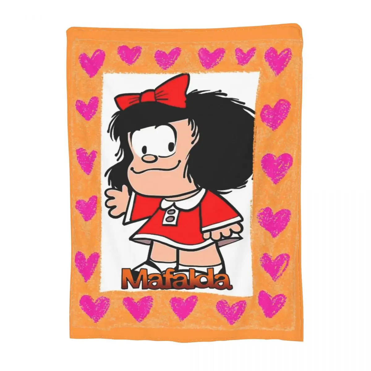 Mafalda Heart Coperte Flanella Textile Decor Happy Mafalda Comic Relax Soft Throw Coperta Per Biancheria Da Letto Tappeto Da Viaggio Pezzo