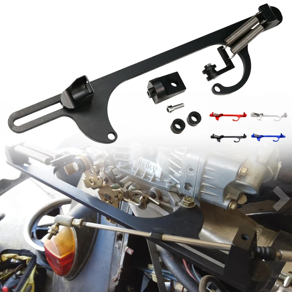 Endxedo Adjustable Throttle Cable Bracket For Holley 4150/4160 Carburetors - Aluminum, Includes Spring & Hardware
