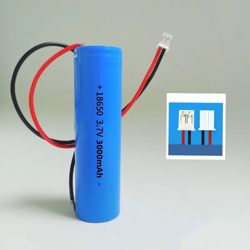 PH2.0 plug 18650 lithium ion rechargeable battery 3.7V 3000mAh with PCB for speakers radios headlights toys etc. 4.2V