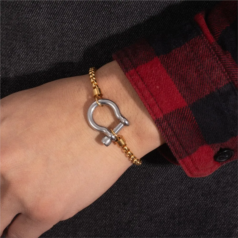 316L Stainless Steel Asymmetric Bracelet for Women Personalized Creative Waterproof  Non Tarnish Chain Party Jewelry Gifts