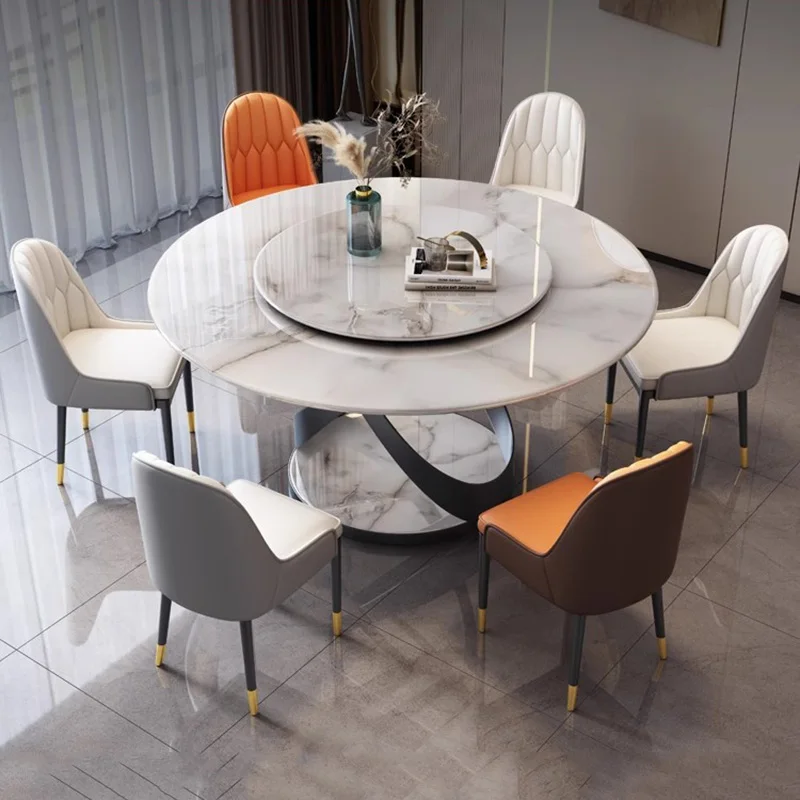 

Marble Garden Table Coffee Salon Foldable Console Dinner Table Kitchen Hotel Conference Mesa Plegable Round Dining Table