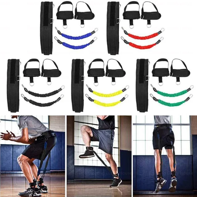 Fitness Bounce Trainer Rope Resistance Bands Exercise Equipment Basketball Tennis Running Leg Strength Agility Training Strap5PC 4