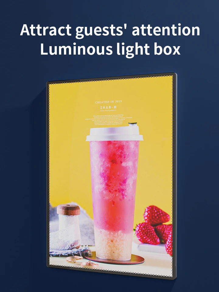 A3 LED 조명 광고 박스 메뉴 LED 디스플레이 라이트 박스, 0.9cm 초박형 보드, 교환 가능한 내부 포스터, 쉽게 HD 매직 도구