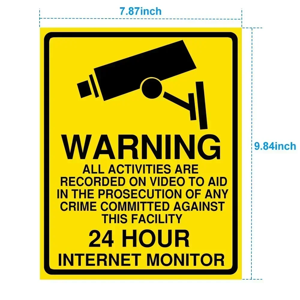Warning Stickers Video Surveillance Safety Stickers Signs PVC Camera Alarm Waterproof Sunproof Home 1/3/5pcs