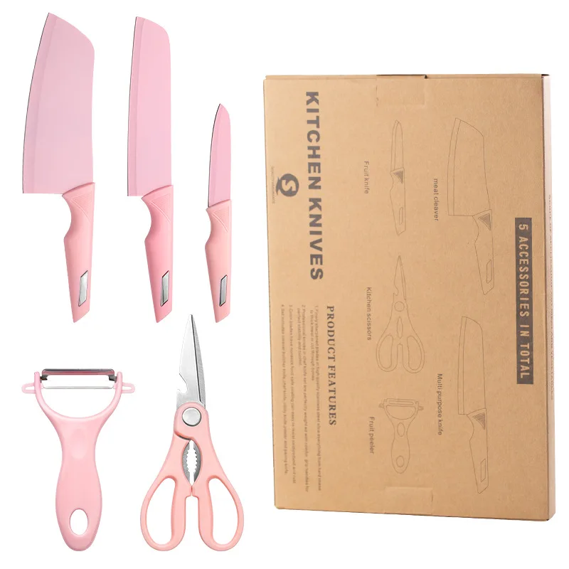 New Pink Knife Set Girl's Heart Kitchen Knife нож Cuchillo Kitchen  Accessories Cuchillos De Cocina Navaja 칼 سكين - AliExpress