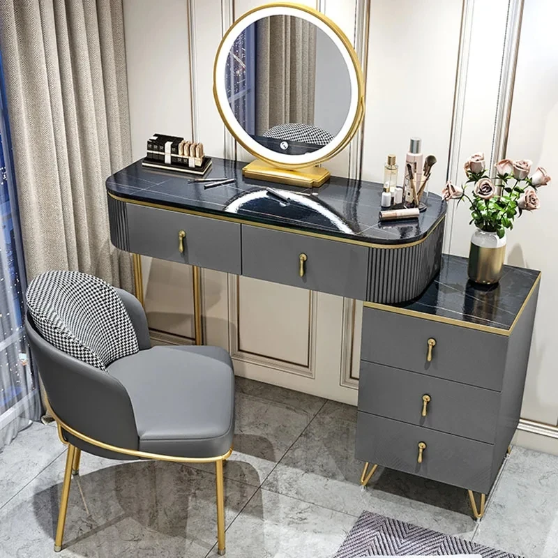 

Black Makeup Dressing Table Light Drawer Mirrors Whole Body Chair Dressing Table Organizer Girls Penteadeira Bedroom Furniture