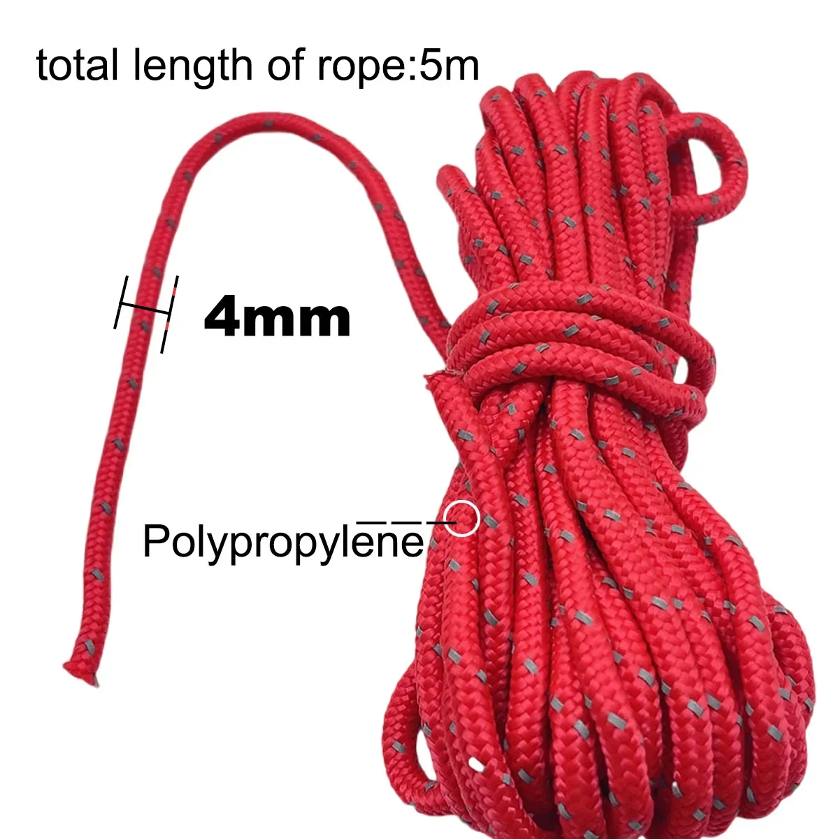 5m 4mm Reflective Rope Camping Wind Rope Tent Multifunction Line Outdoor Hiking-outdoor tent ropes,camping tent accessories,camping tent fasteners