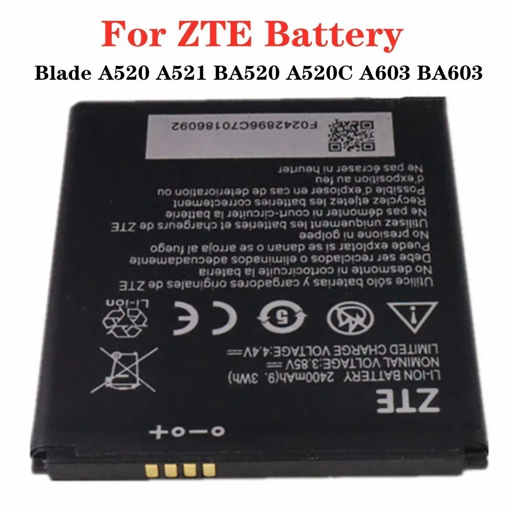 Аккумулятор Li3824T44P4h716043, 2400 мАч, для ZTE Blade A603 A520 A521 BA520 A520C BA603