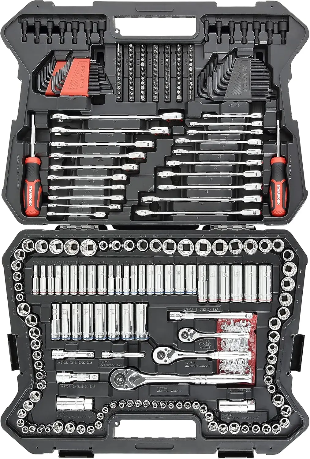 303-Piece Mechanics Tool Set and Socket Set Universal toolbox High quality chrome vanadium steel tools durable 4