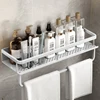 Bathroom Shelf 30/40/50 cm Kitchen Wall Shelf Shower Holder Storage Rack Towel Bar Robe Bathroom Accessorie 6