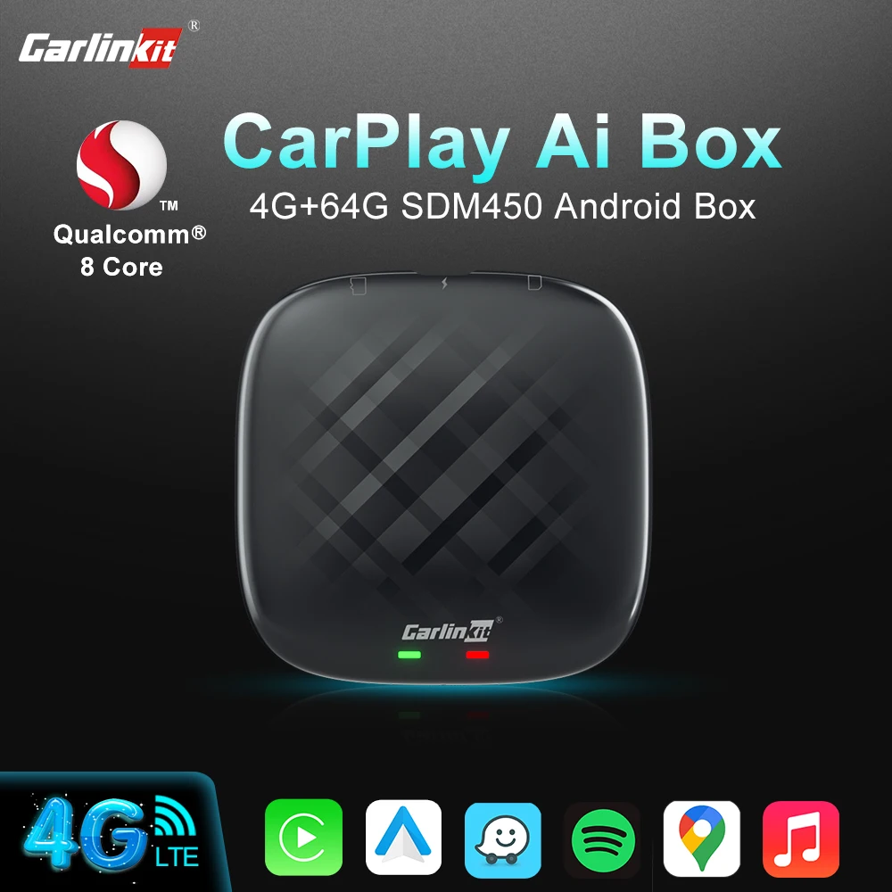 Carlinkit Carplay Ai Box Tv Android V3 Snapdragon 4G + 64G Wireless Android Auto Car Play Box 4G Lte Video Streaming Box Per Auto