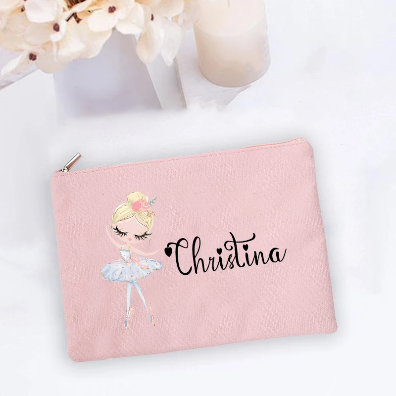 Dance Girl Pencil Case Personalized Custom Name Stationery Supplies Storage Bags Travel Toiletry Pouch Makeup Bag Gift for Girls 5