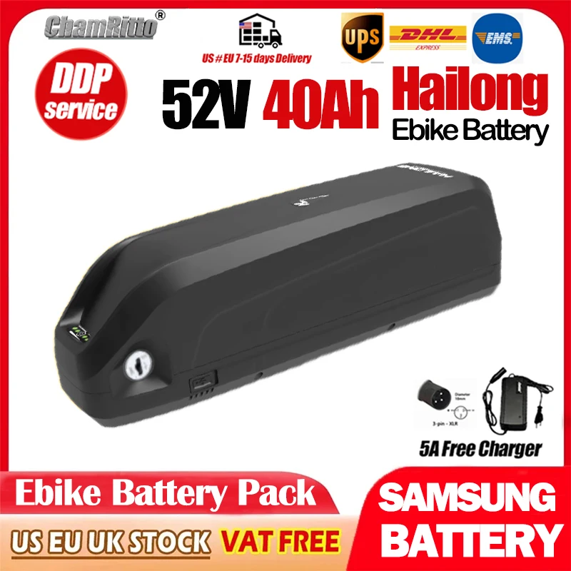 Electric Bicycle Battery 52v 20ah 30ah 40ah 45ah 50ah Chamrider E bike Lithium Batterie Bafang 1000w 1500w 2000w Motor Kit