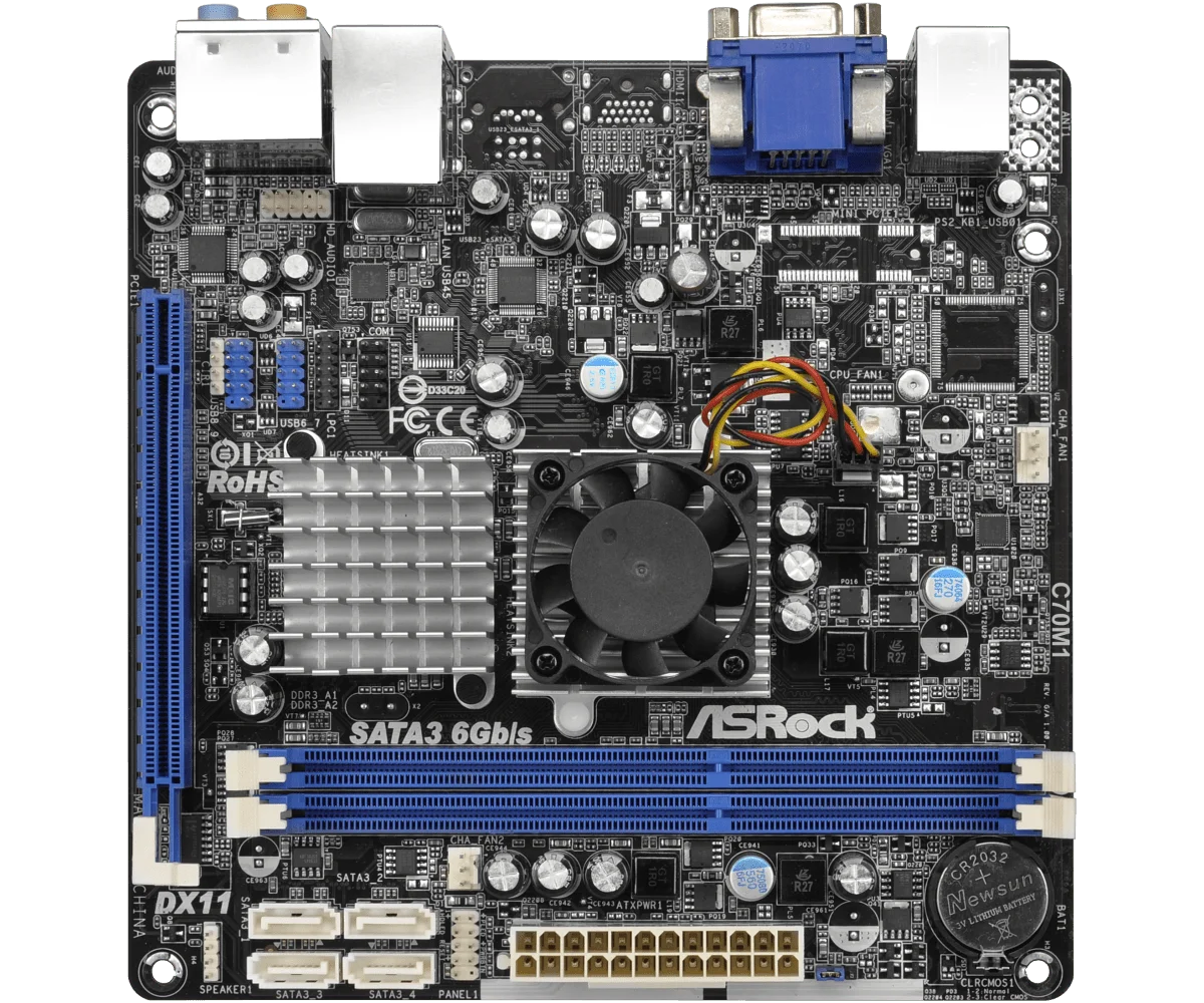 Asrock-placa-mãe C70m1 Amd Dual-core C70 Apu Ddr3 1333 16gb Usb 2.0 Integrado Amd Radeon hd 7290 Gráficos 2xsata - Imagem 4