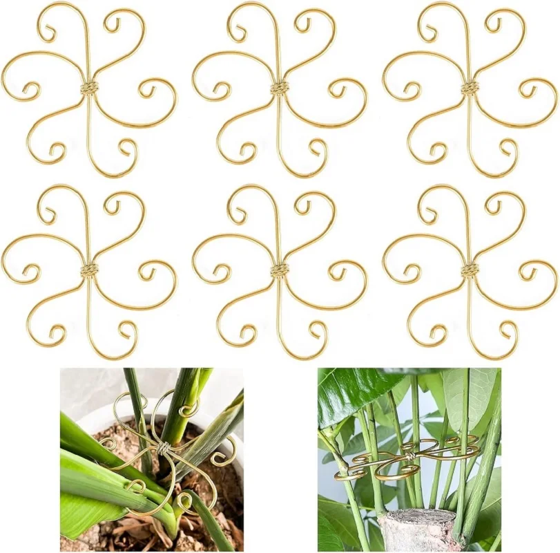 4/6/8Pcs Metal Plant Stem Support Durable Hook Stem Supports for Indoor Growing Climbing Alocasia Monstera Vine Healthy Growth