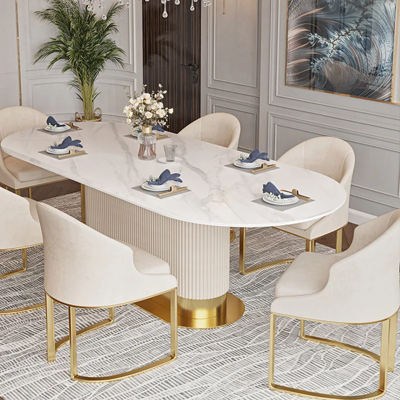 Extendable Oval Marble Table 1