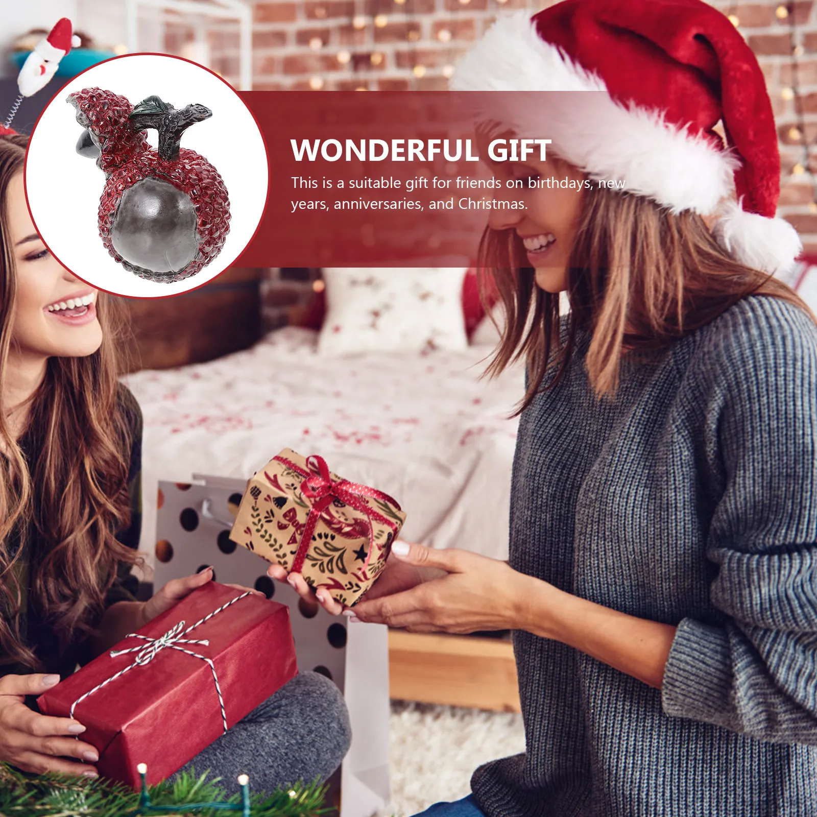 2개의 행운의 책상 장식품, 색깔이 변하는 차 모양 데스크탑 장식, 창의적인 과일 장식품, 당신의 작은 집을 위한 피규어