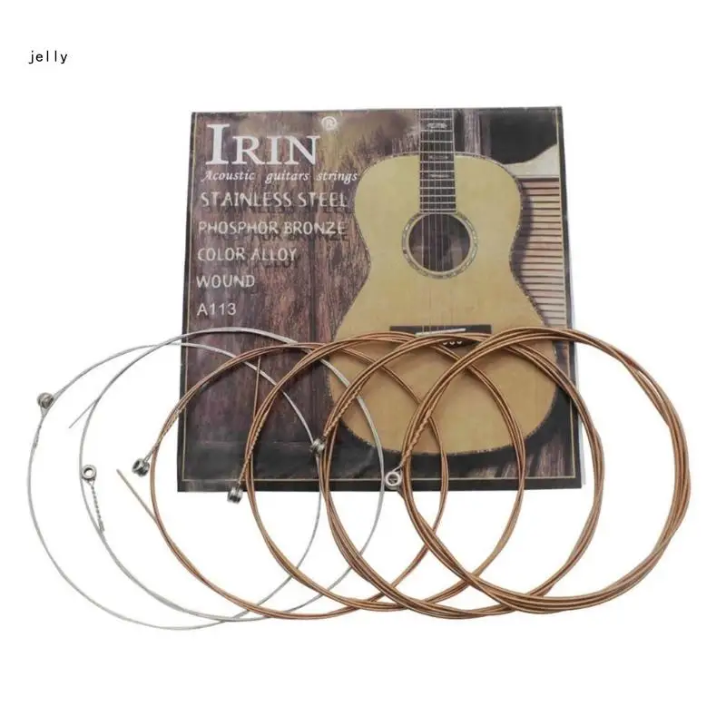 

448C 6 String Replacements Steel Acoustic Guitar Strings Kits for Folk Guitars