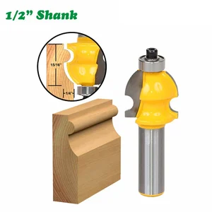 1PC 1/2" 12.7MM Shank Milling Cutter Wood Carving Line Architectural Molding Router Bit Woodworking Tenon Milling Cutter Wood