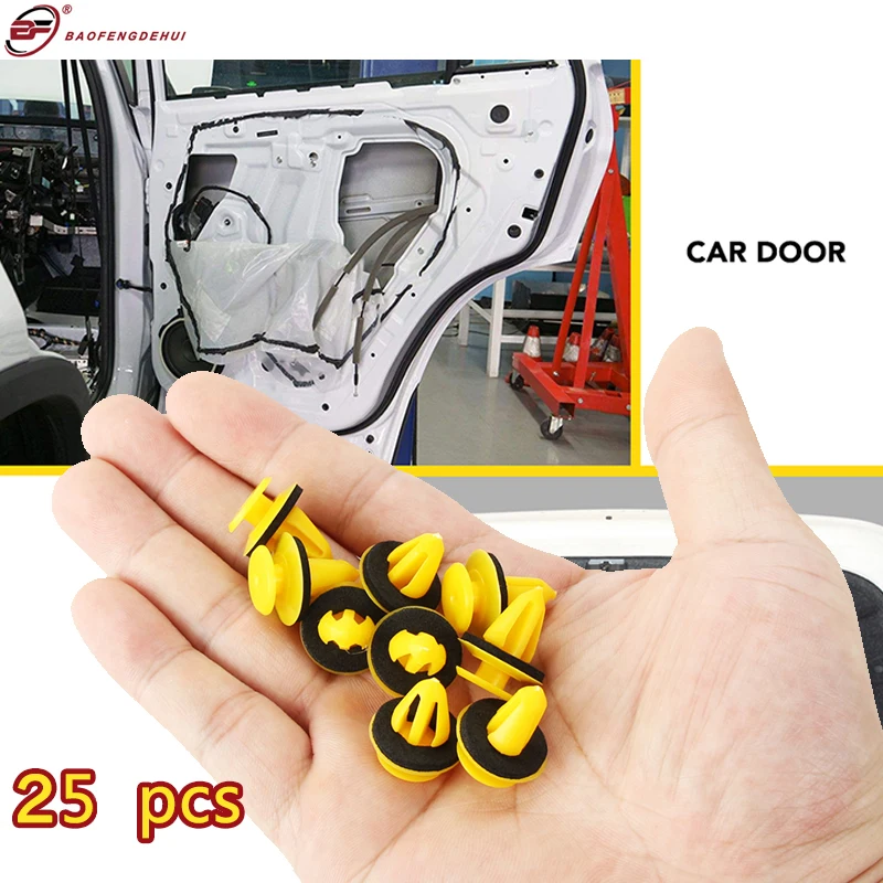 

25Pcs Car Door Panel Clips Hole With Seal Ring Plastic Rivets Fastener Push Clip For For Mercedes-Benz W164 W251 Car Accessories