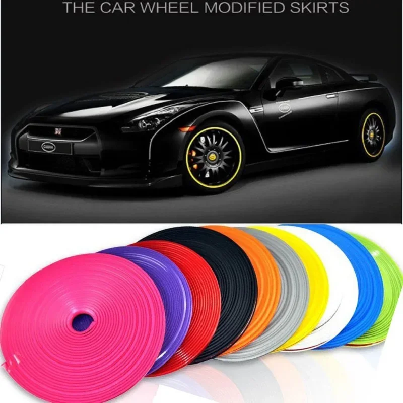 8M Car Wheel Hub Tire Sticker Strip Wheel Rim Tire Protection Care Covers Auto Accessories Parts For Volkswagen Golf 4