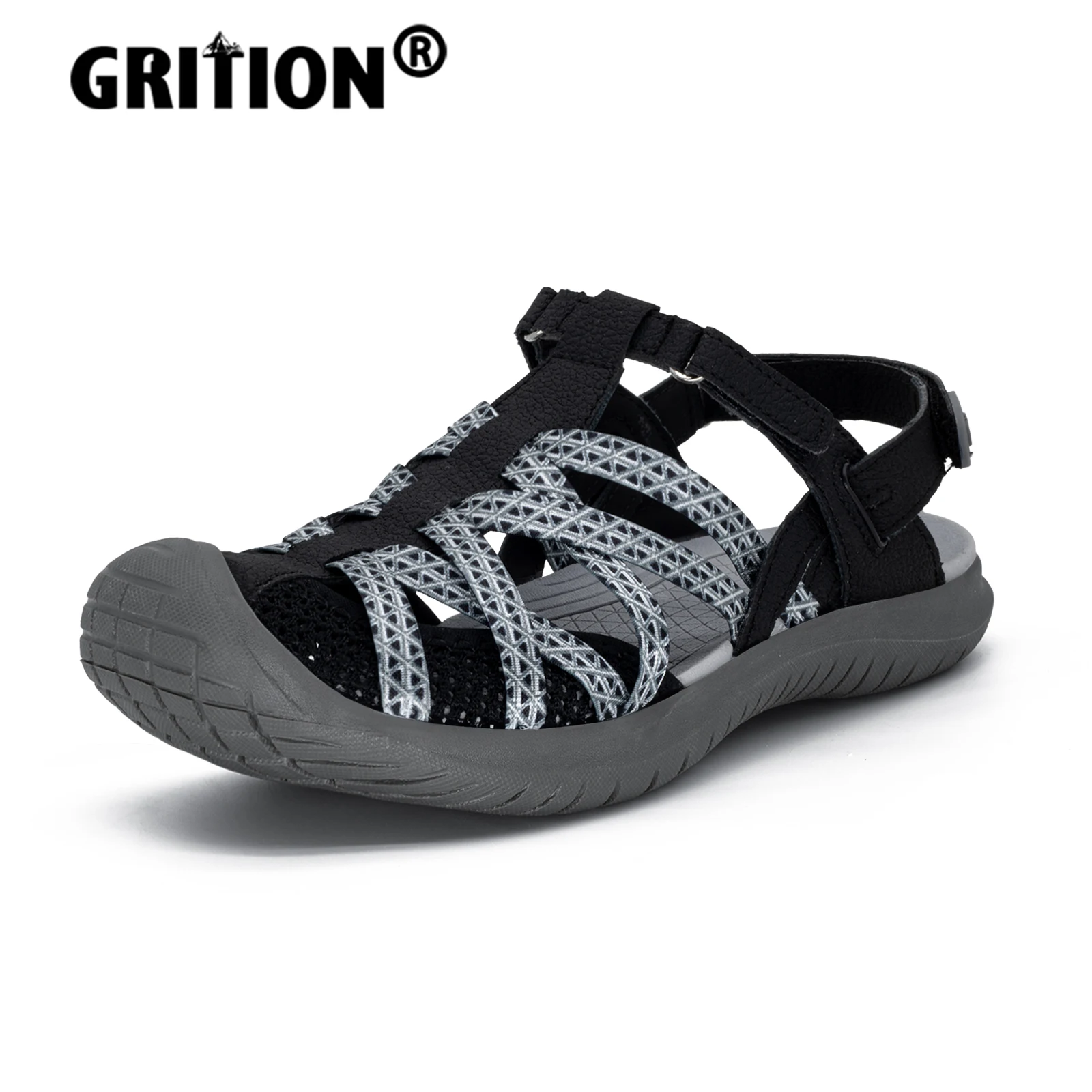 GRITION Women Sandals women sandals Closed Toe Outdoor Hiking Sandals Beach Walking Non-Slip Lightweight Trekking Shoes Summer Breathable