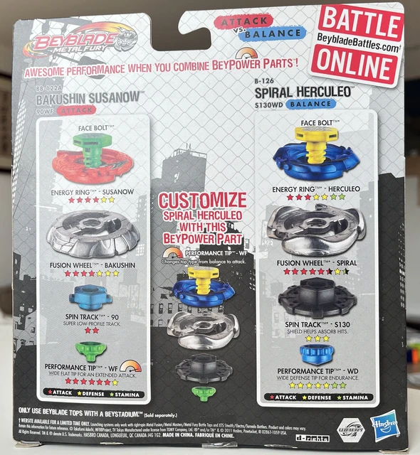 TOUPIE BEYBLADE BAKUSHIN Susanow BB-122 Metal Masters Hasbro Neuve avec lanceur EUR 18,00