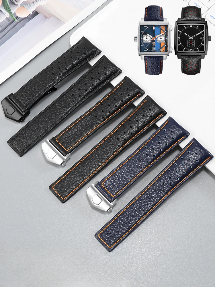 Per Tag Heuer Cinturino Per Orologio Anti-Allergia Con Fibbia Pieghevole In Vera Pelle Da Uomo Calila Monaco Seagull Street Fighter Tonneau Watchband