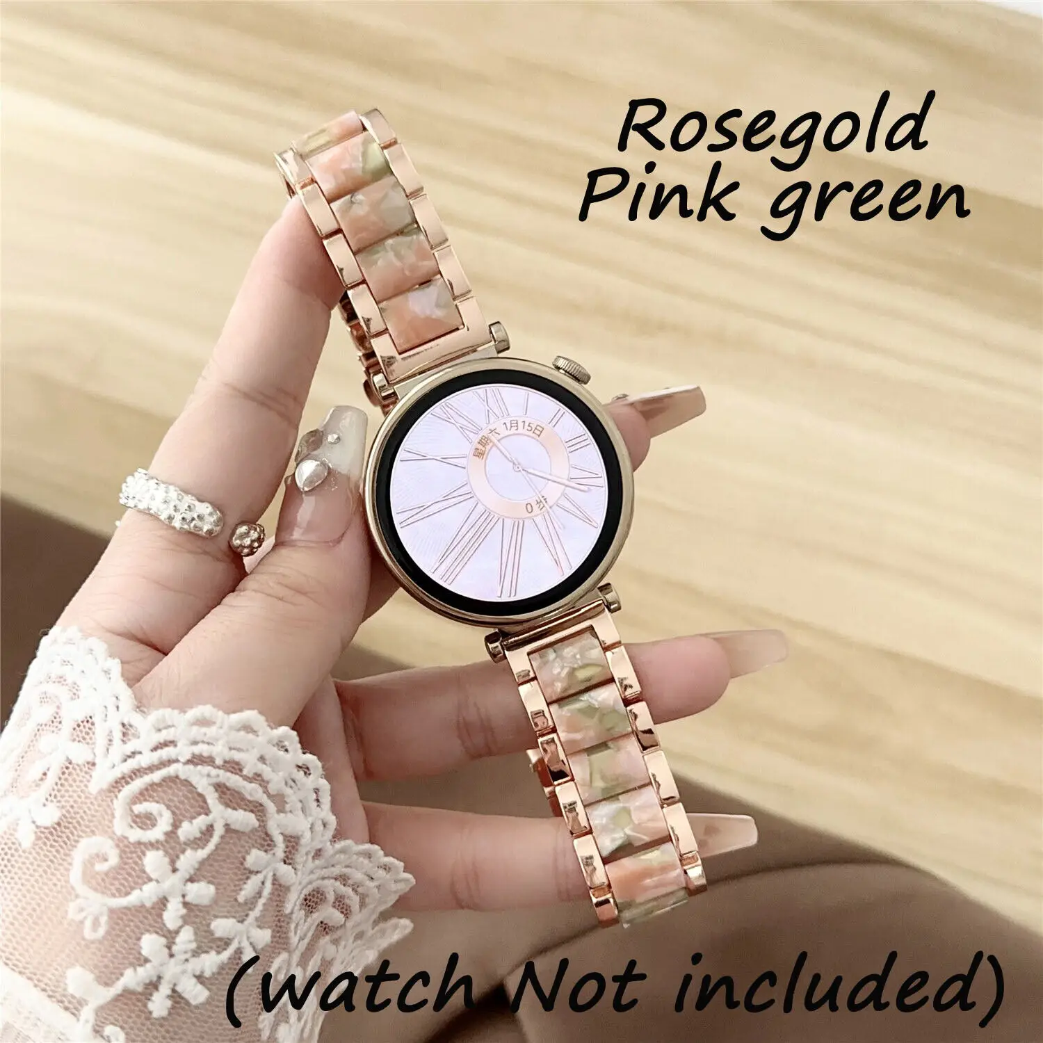 Colorful Resin and Metal Watch Band Strap - Universal Wristband Bracelet
