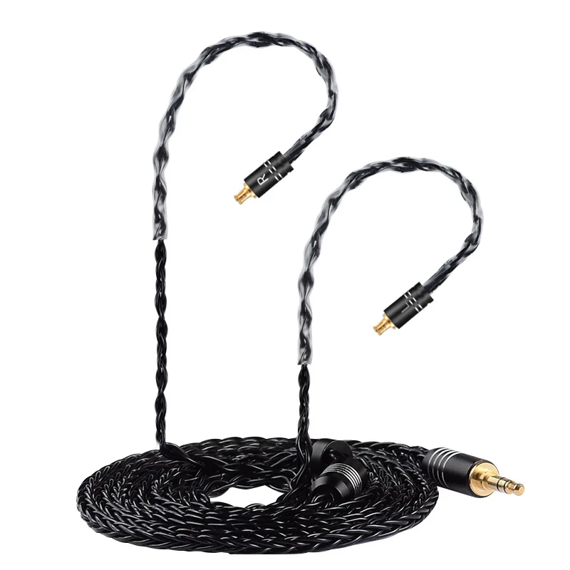 Audio cable for ATH LS50 LS70iS LS200 LS300is LS400 E40 E50 E70 A2DC black 8-strand silver-plated headphone cable