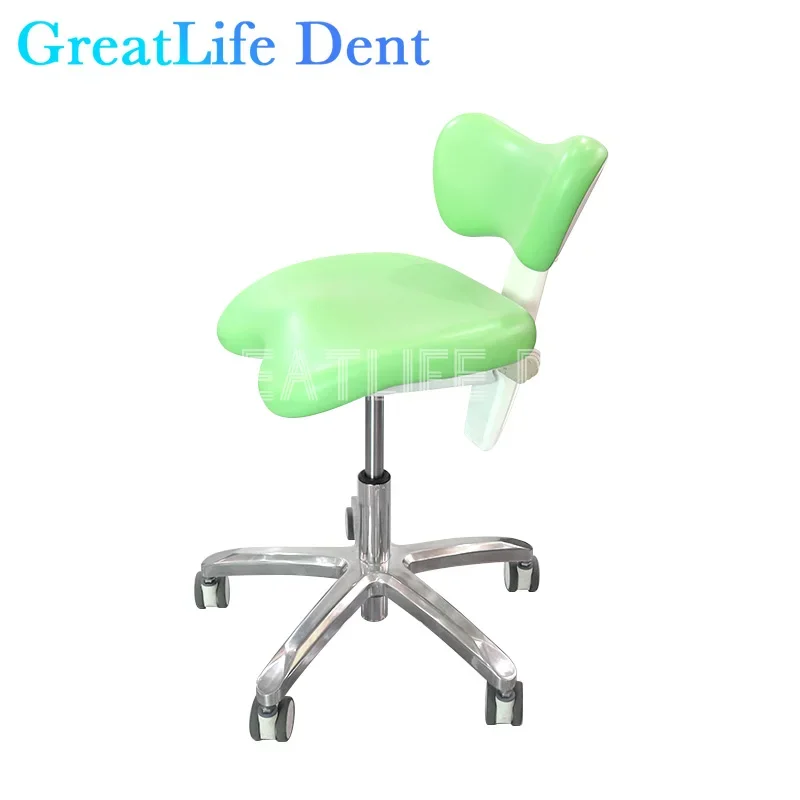 

GreatLife Dent Dental Ergonomic Luxury Pu Leather Saddle With Adjustable Double Armrest Leg Rest Mute Wheel Back Clinic Chair