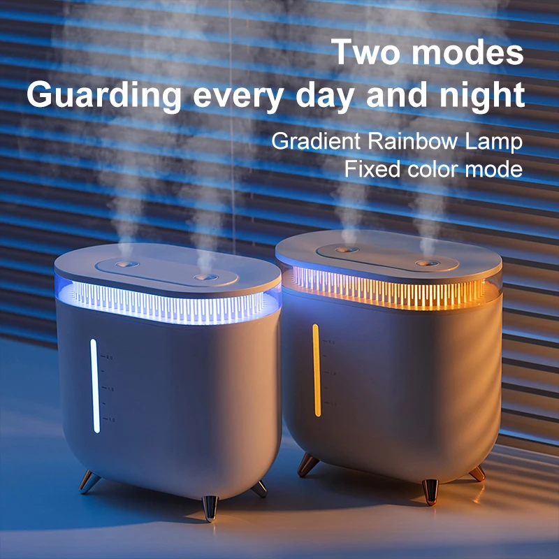 2L Ultrasonic Humidifier Projector Dual Spray Function Rechargeable ...