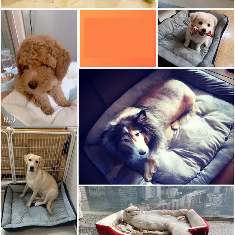 Teddy Cartoon Pet Soft Dog Bed House Winter Warming Large Dog House Warm Cat Nest Pet Bed Mattress Supplies pet bed dog house