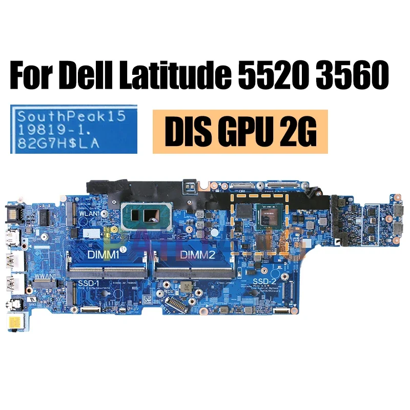 Untuk Dell Latitude 5520 3560 Notebook Mainboard 19819-1 073T17