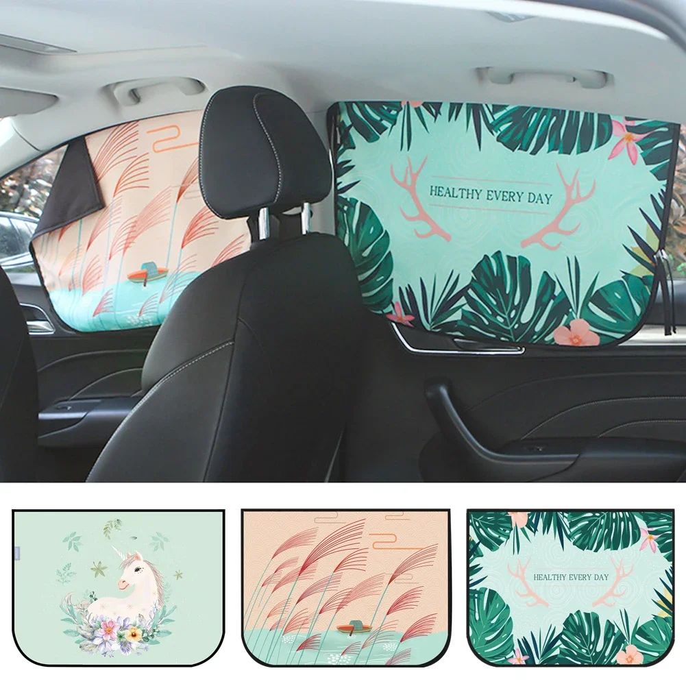 Car Window Magnetic Curtain Sunshade Cover Cartoon Side Window Sunshade UV Protection For Kid Baby Children