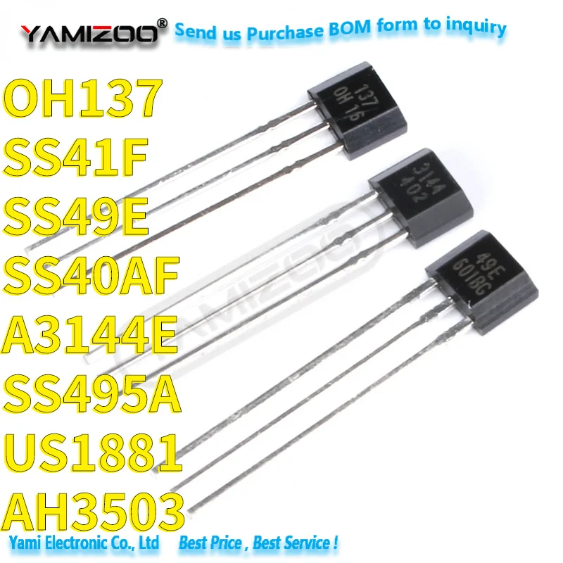 10pcs Hall Effect Sensor Switch A3144 44e U18 49e 41f 3503 Oh137 Hall Element Brushless Electric Motor 44e 49e Smd High Sensitiv - Sensors