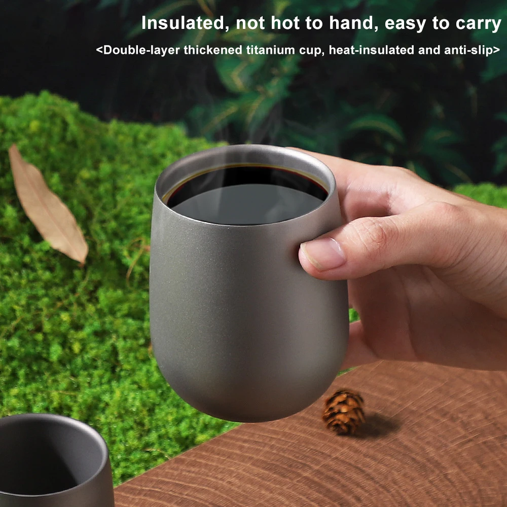 Portable Cups Titanium Cup Insulated Double Wall Drink Outdoor Cooking Camping Water For Hiking Cool Gear