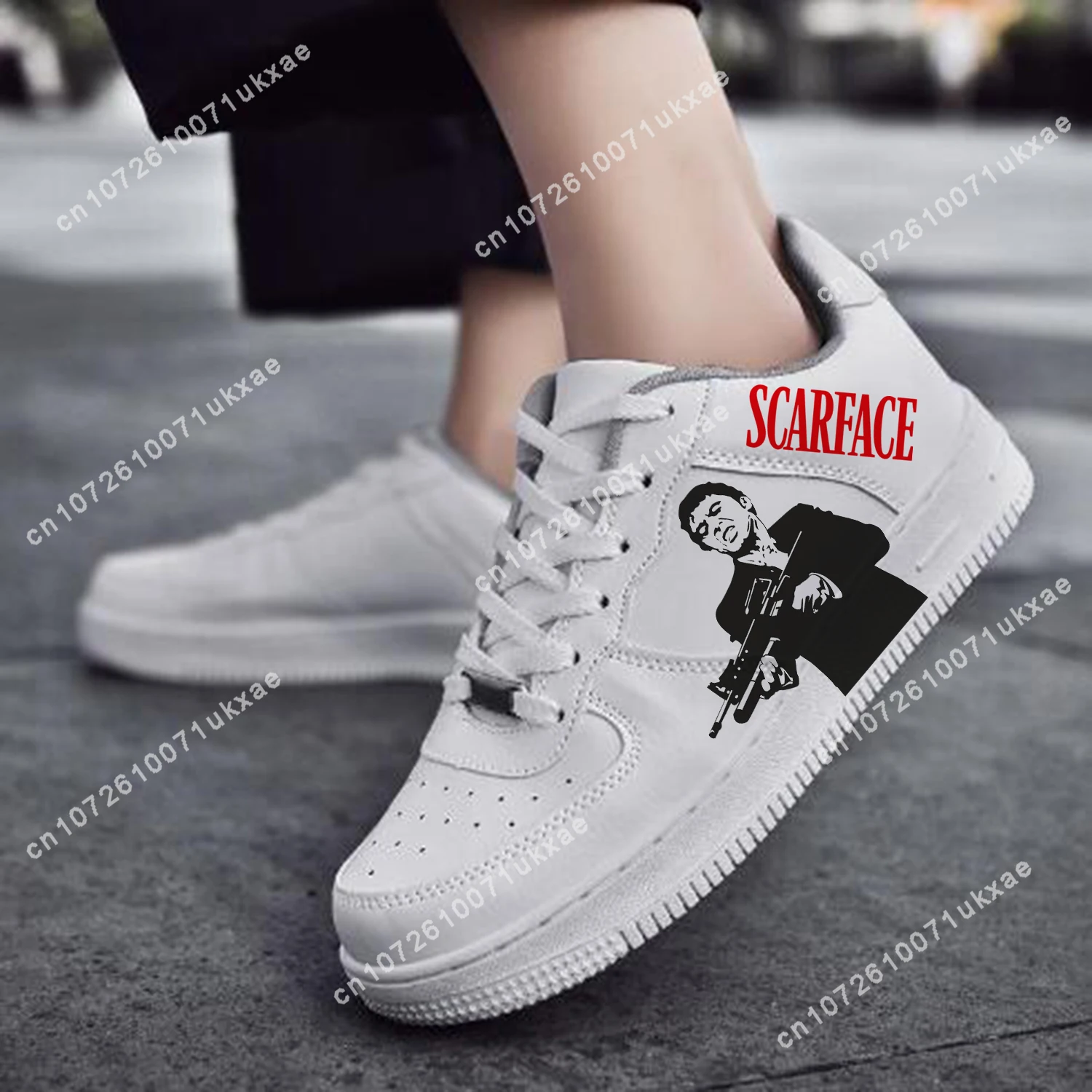 

Scarface AF Basketball Mens Womens Sports Running High Quality Al Pacino Flats Force Sneakers Lace Up Mesh Customized Made Shoe
