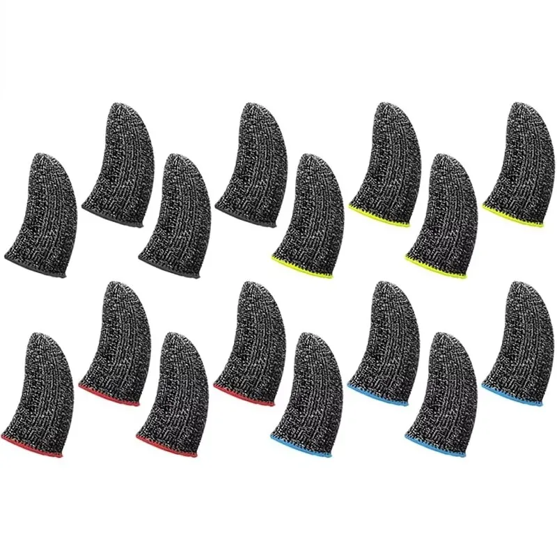 24Pcs Mobile Phone Finger Cuff Mobile Game Touch Screen Fiber Breathable Sweat Resistant