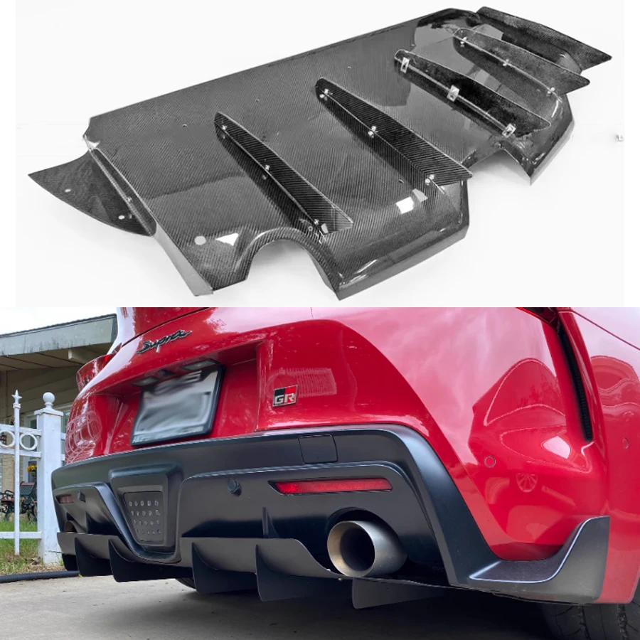 

For Toyota Supra A90 A91 MK5 2019+ Carbon Fiber Car Rear Bumper Diffuser Rear Splitters Spoiler Back lip Body Kit