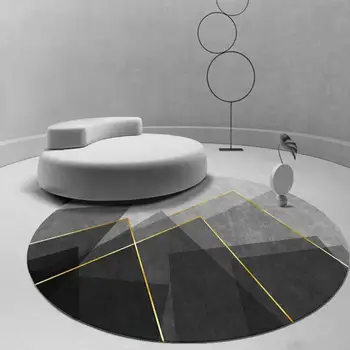 Round Crystal Velvet Carpet Soundproof & dirty-resistant Rugs Office Computer Swivel Chair Rocking Table Bench Study Bedroom Mat 5