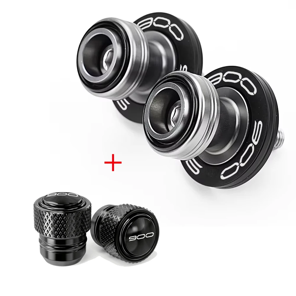 Enhanced Motorcycle Swingarm Spools and Tire Valve Cap Set