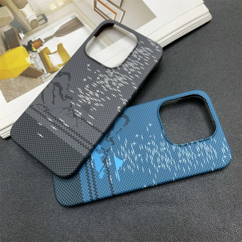 Luxury Ultra Thin Cooling Carbon Fiber Pattern Frosted Frameless Business Case