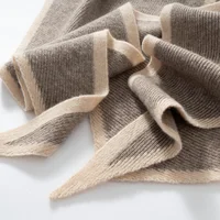 2024 New Fashion Triangle Design Women Cashmere Scarf Shawl Winter Knitted Keep Warm Neck Protection Adult Scarves - Image 2