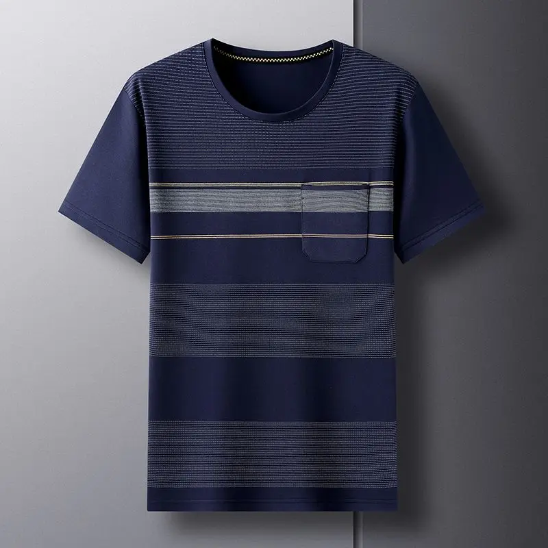 

2024 Men's Summer New Pullover O-Neck Patchwork Printed Pocket Fashion Comfortable Versatile Casual Short Sleeve T-Shirts Tops