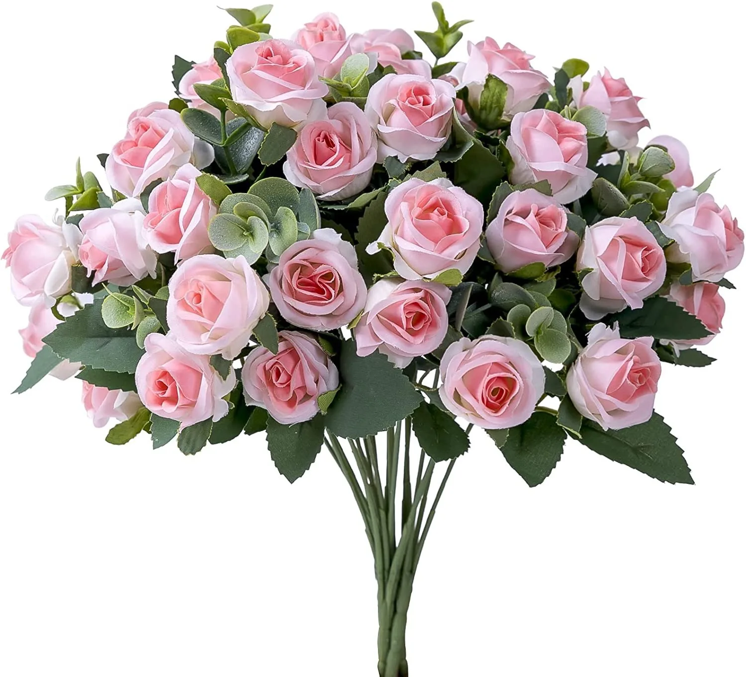 Silk Rose white Eucalyptus leaves 2