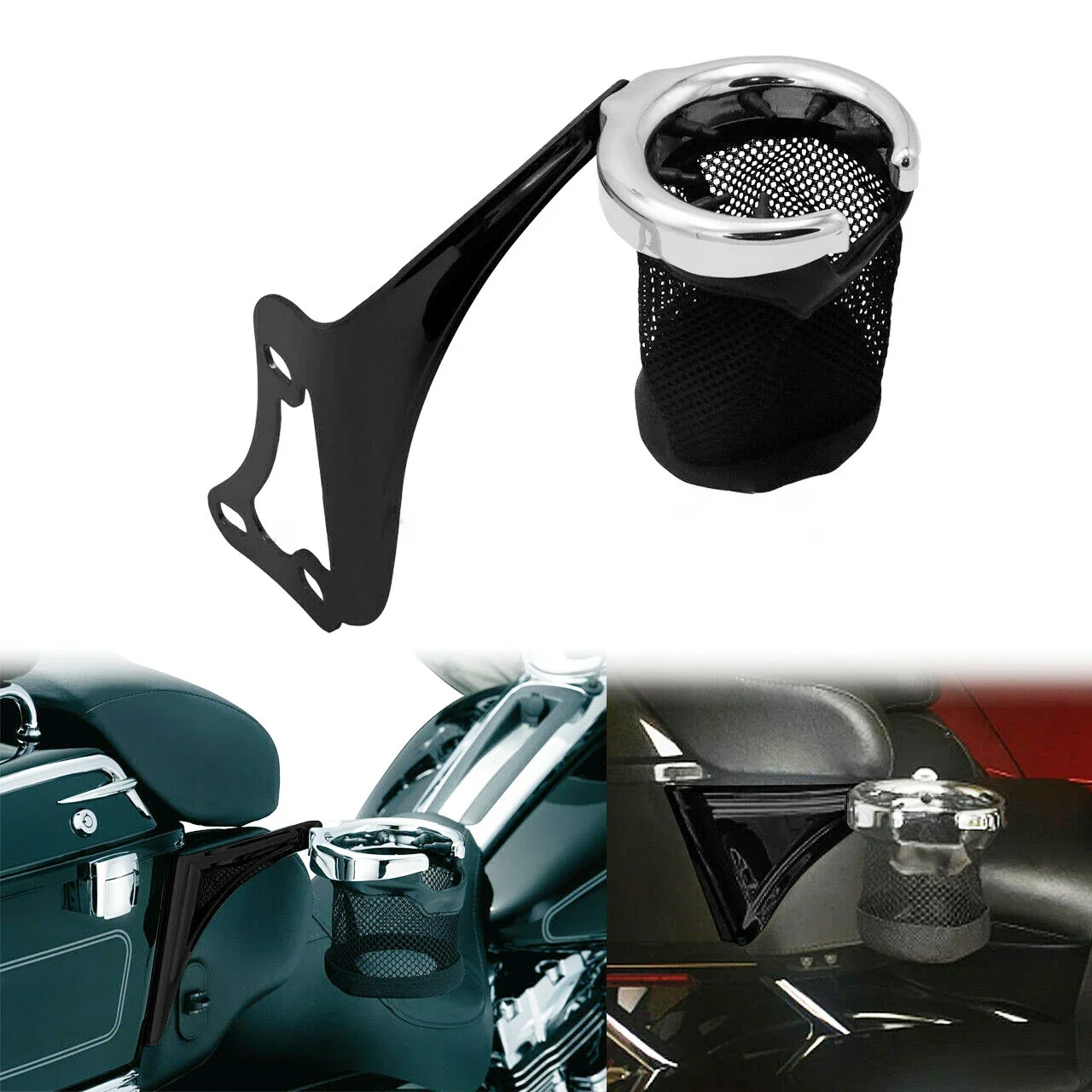 

Мотоциклетный задний правый боковой подстаканник для напитков, пассажирская Подставка для бутылки для воды для Harley Electra Road Glide FLHTCU Touring 1998-2013